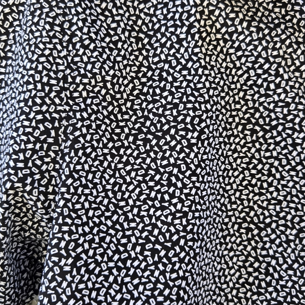 Dkny Black White Pattern Logo Button Down Shirt - image 3